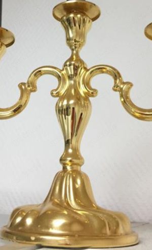 3-armiger vergoldeter Kerzenständer Bild 2