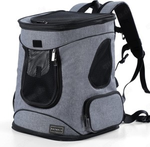 Hunde- Katzen-Rucksack - 33 x 30 x 40 cm grau