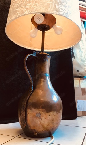 Design Stehleuchte Stehlampe Kupferkannenfuß knapp 7 Kilo Unikat Vintage