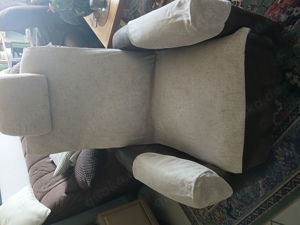 Sessel-Schoner-Ensemble + Kopfstütze + Schondecke für Couch, 1A Möbelstoff