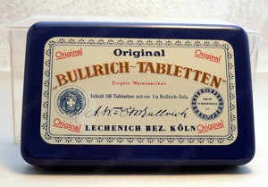 2 alte Original Bullrich Tabletten Blechschachteln