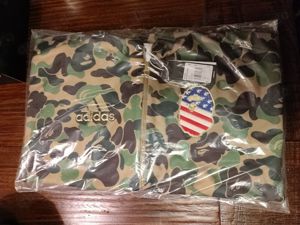 BAPE x Adidas SB Shark Hoodie Size L Football Gold Green Zip Bape Camo