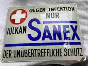 Emailschild VULKAN SANEX Emailschilder Originale