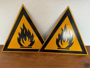 4x WARNSCHILDER Warnung Schilder Straße StVo Feuer Gehörschutz Straßenverkehr Auto LKW KRAD Unfall Bild 2