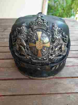 Pickelhaube In Treue Fest Bayern Reserve Offizier Deutsches Reich Helme & Kopfbedeckungen