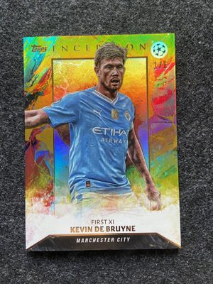 Topps inception uefa champions league 2024 first xi kevin de bruyne 1 1 