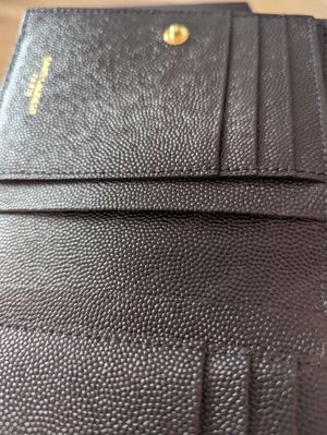 YSL Saint Laurent Portmonee Geldbörse Uptown Grain De Poudre Prägung Schwarz Bild 6