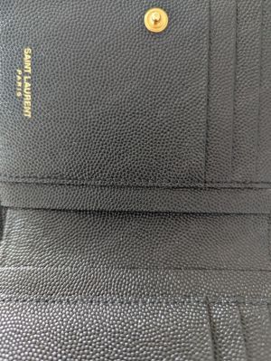 YSL Saint Laurent Portmonee Geldbörse Uptown Grain De Poudre Prägung Schwarz Bild 5