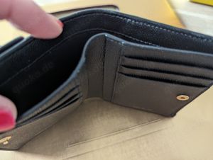 YSL Saint Laurent Portmonee Geldbörse Uptown Grain De Poudre Prägung Schwarz Bild 4