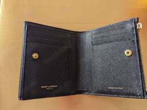 YSL Saint Laurent Portmonee Geldbörse Uptown Grain De Poudre Prägung Schwarz Bild 3