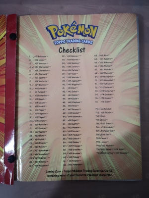 Pokemon Topps Trading Cards 1999 TV Animation Sammelmappe ca. 85% befüllt Bild 2