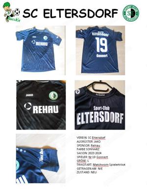 Trikot Matchworntrikot Bayernliga SC Eltersdorf Nr 19 Gonnert  AWAY  NEU 