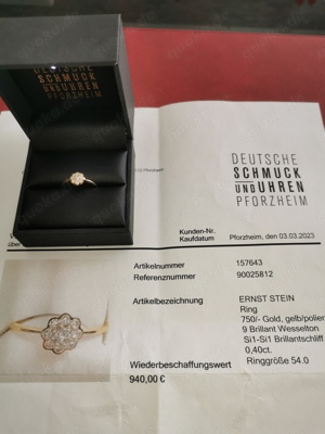 Damen Ring, Größe 54.0 mit Zertifikat, Zustand neu