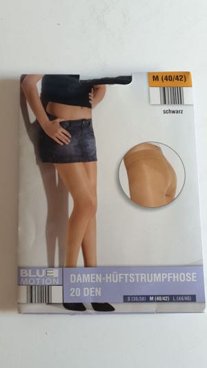 Damen-Hüftstrumpfhose * 20 DEN * M (40 42) * schwarz