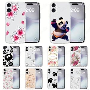 Handyhülle Blumenmuster Katze Panda für iPhone 16 15 14 SE3 SE2 8 7 + passendes Zubehör