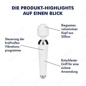 Aufladbarer Silikon-Massager, 19,5 cm weiss