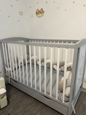 Babybett, Kinderbett 60x120 mit Matratze 