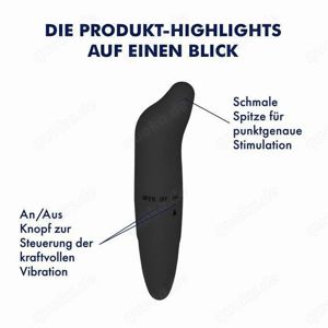 Mini Vibrator mit gebogener Spitze, 12,5 cm Schwarz Neu!!! Unbenutzt 