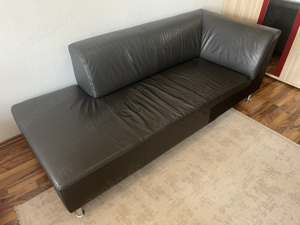 Luxus-Echtleder Sofa in Schwarz - Wie Neu!