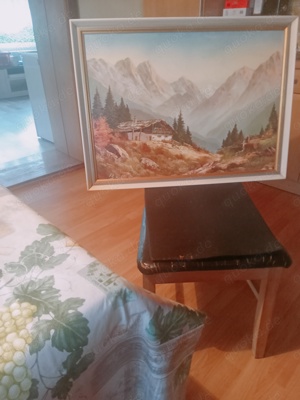 Schönes Bergbauern Hof Bild Un Lesepaar Signiert Bayern Bild 2