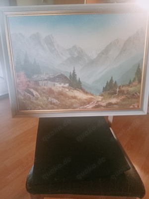 Schönes Bergbauern Hof Bild Un Lesepaar Signiert Bayern Bild 4