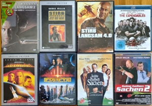 Bruce Willis: Expendables 1&2, Stirb langsam 2-4, Armagedon, Das 5. Element, Keine halben Sachen 1&2