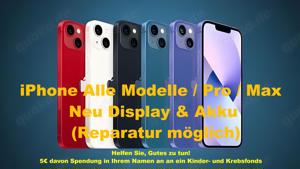 iPhone 11 12 13 14 15 Plus Pro Max LCD Display Retina Touchscreen Bildschirm (Reparatur möglich)