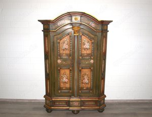 Bauernschrank (Nr.681) Rosenschrank Rahmer Handbemalt Massivholz