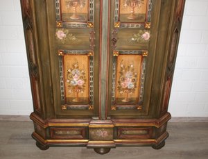 Bauernschrank (Nr.681) Rosenschrank Rahmer Handbemalt Massivholz Bild 6