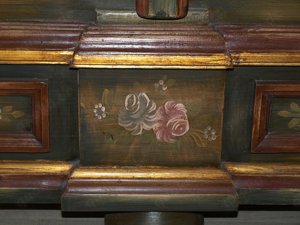 Bauernschrank (Nr.681) Rosenschrank Rahmer Handbemalt Massivholz Bild 8