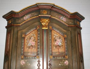 Bauernschrank (Nr.681) Rosenschrank Rahmer Handbemalt Massivholz Bild 7