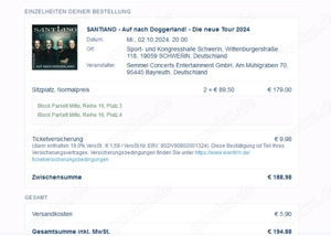 Santiano Tickets Schwerin 02.10.24