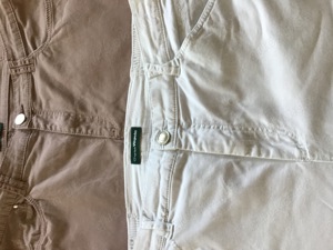 Caprihosen Gr. 44 weiß und altrosa  Bild 2