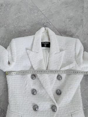 Balmain Tweed Blazer Weiß GR FR 38 Bild 7