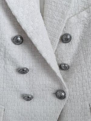 Balmain Tweed Blazer Weiß GR FR 38 Bild 2