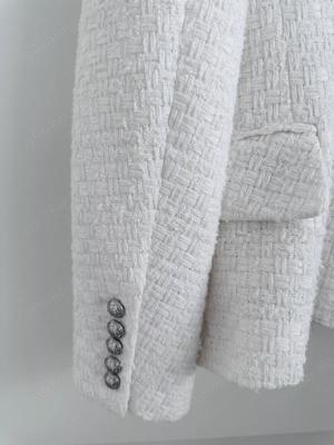 Balmain Tweed Blazer Weiß GR FR 38 Bild 5