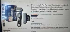 Braun Elektro Rasierer 9 Pro Premium 9497 silber