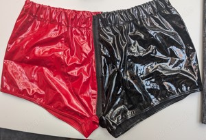 Herren Sexy Shorts Wetlook Slip Ouvert Unterhose Lack Leder Latex Dessous Ledershorts eher Größe S  Bild 4