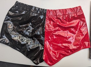 Herren Sexy Shorts Wetlook Slip Ouvert Unterhose Lack Leder Latex Dessous Ledershorts eher Größe S  Bild 2