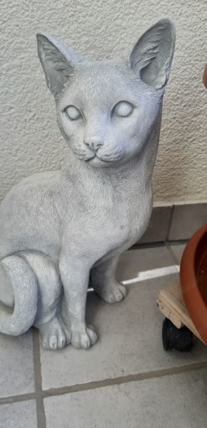 Große Steinfigur Katze ca. 38 cm groß aus Steinguss, absolut neuwertig