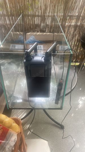 Eheim Aquarium 100x40x45cm mit  Fluval Heizer 50 Watt und 4 Kammer Hang On Filter mit Oberfläschenab