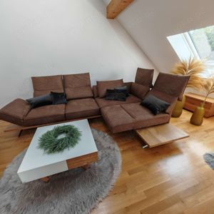 Koinor Phoenix Eckgarnitur, Sofa, Couch Mikrofaser +Liege +Hocker