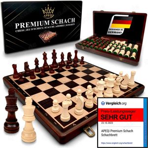 APEQi Premium Schachspiel aus Holz HOCHWERTIG - NEU 38x38cm exklusives Massivholz