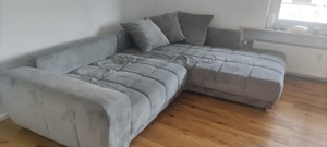 Sofa L-Form grau mit Schlaffunktion und Stauraum