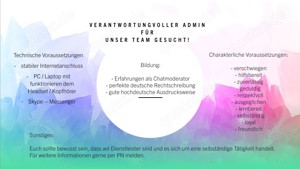 Teamverstärkung Admin und Chatmoderatoren gesucht