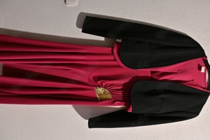 3 teiliges Rot Rosa Kleid mit Schwarzer Jacke (neuwertig)