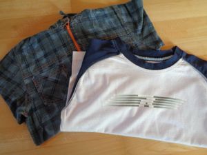 Set, Langarm-Shirt mit Kapuze + Pulli, Gr. 116  122   W10