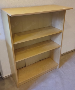 Brown wood shelving unit