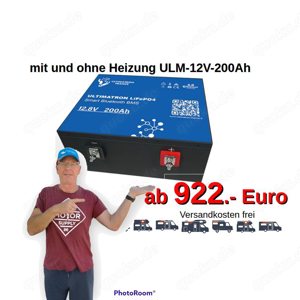 Ultimatron Batterie LiFePO4 12,8V 200Ah Smart BMS untersitz