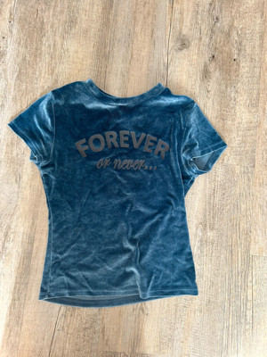 Crop samt t-shirt in blau Gr:S